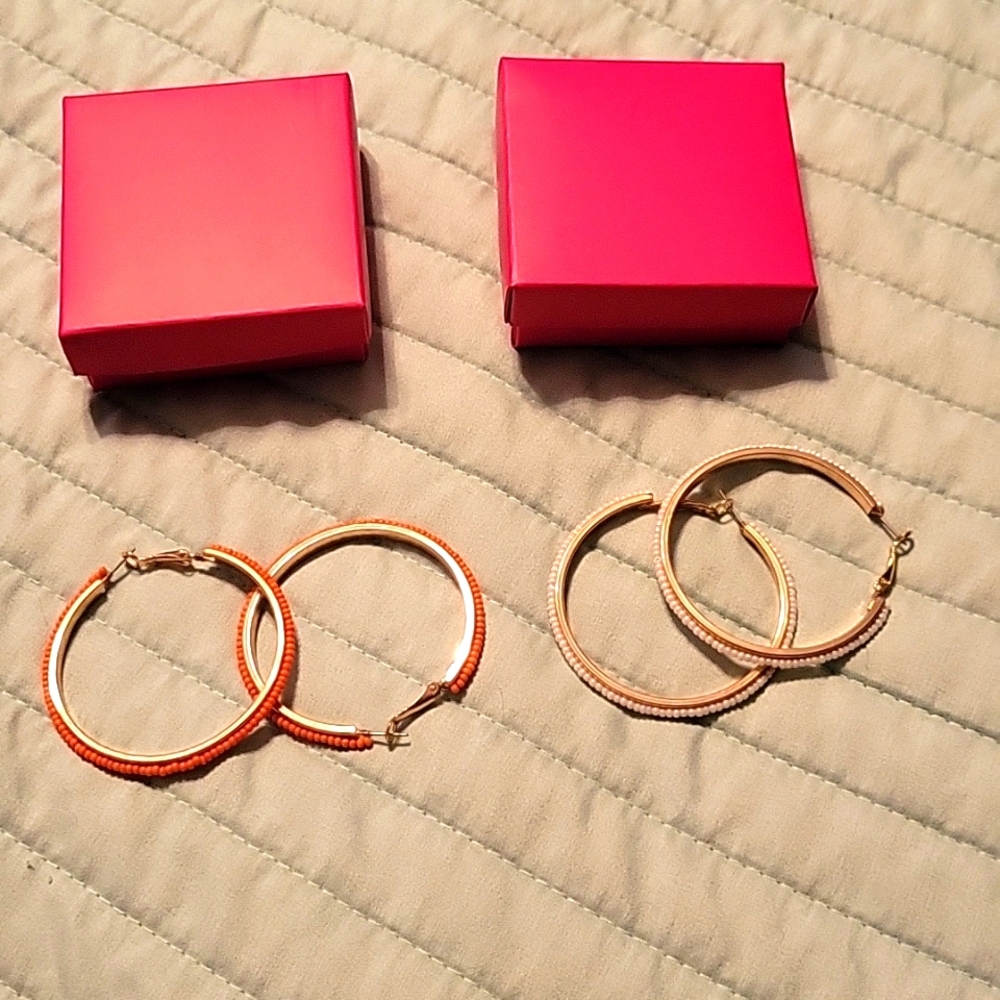 2 pair Brand New Avon Hoop Earings